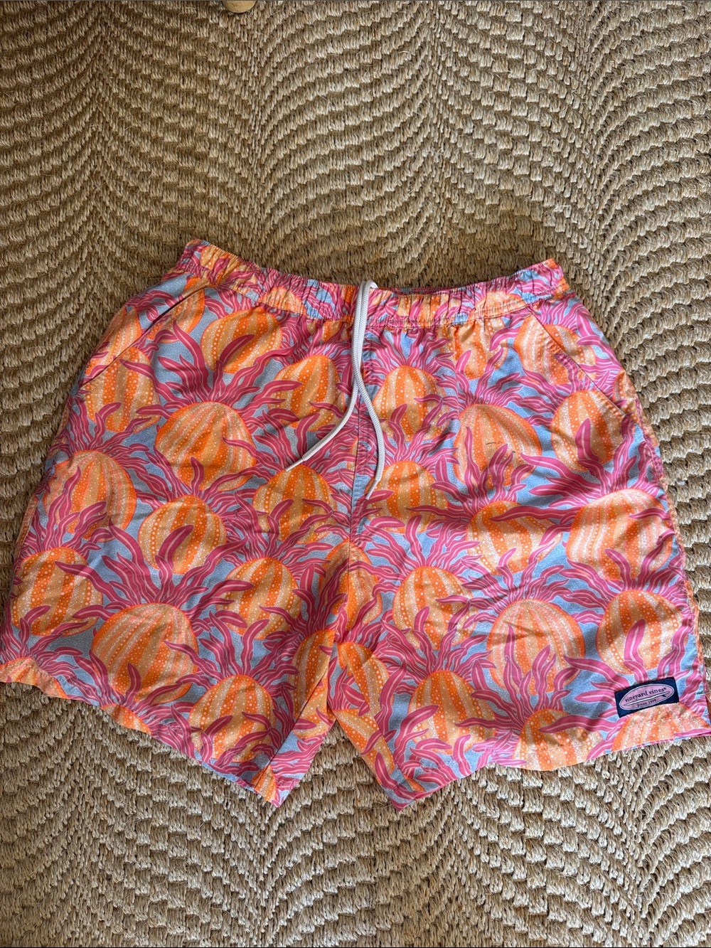 Vineyard Vines Pink, Orange & Blue Patterned Men’s Hybrid Shorts